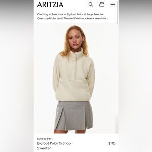 Aritzia- Bigfoot Polar 1/2 Snap Sweater size XS